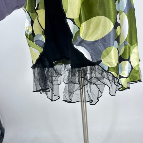 Y2K Speechless Babydoll Halter Mini Dress Size 11 Satin Green Rockabilly  Retro - Picture 5 of 13